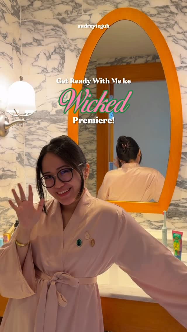 Instagram post by @audreyteguh for Tanya Pepsodent. Caption reads: Aaaaa I’m officially premiere ready💚🩷✨
Pepsodent....