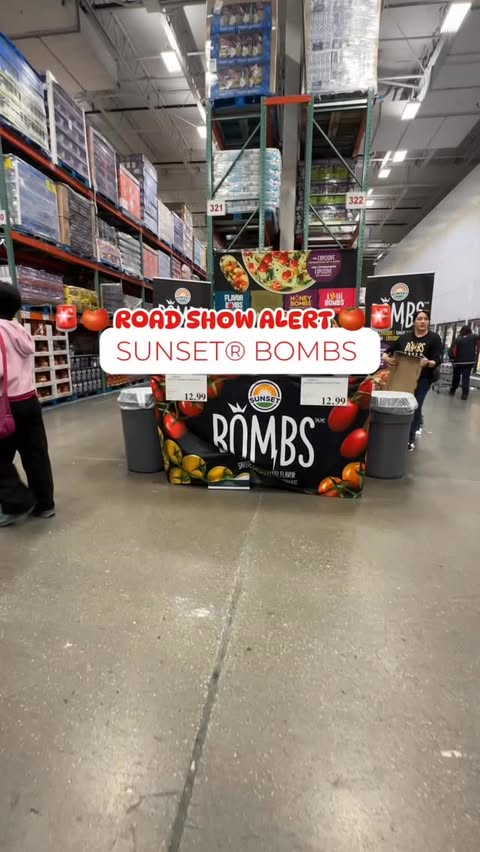 Instagram post by an influencer for SUNSET Produce. Caption reads: 🚨🍅 ROAD SHOW ALERT 🍅🚨 Tomato lovers… this one....