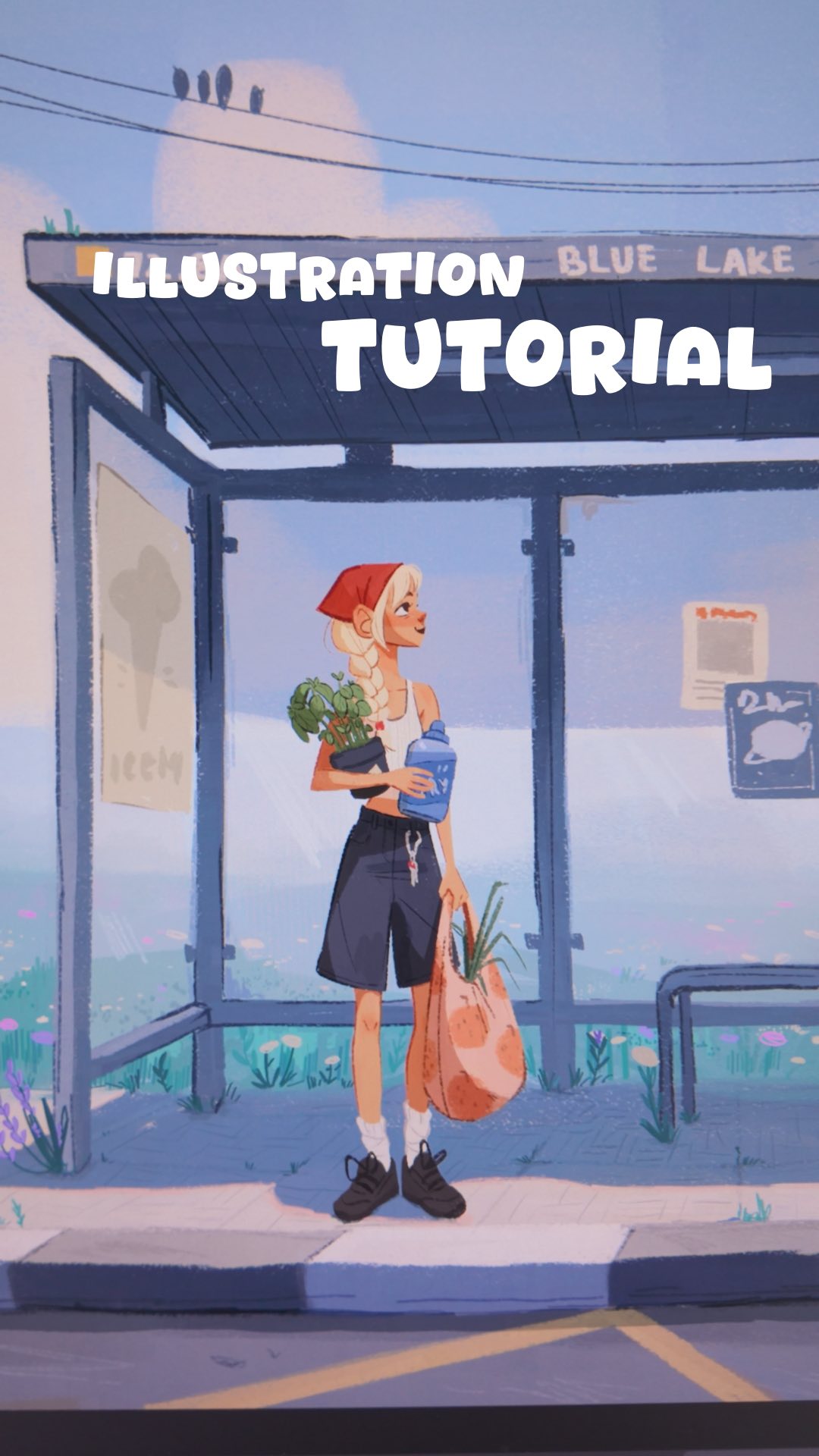 Instagram post by @magdalina.dianova for Clip Studio Paint. Caption reads: here’s a mini tutorial of how I created this piece....