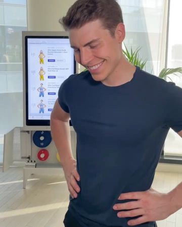 Instagram post by @nolanfunk for TEMPO. Caption reads: @tempo perks = personal training at home 🏋️‍♂️....