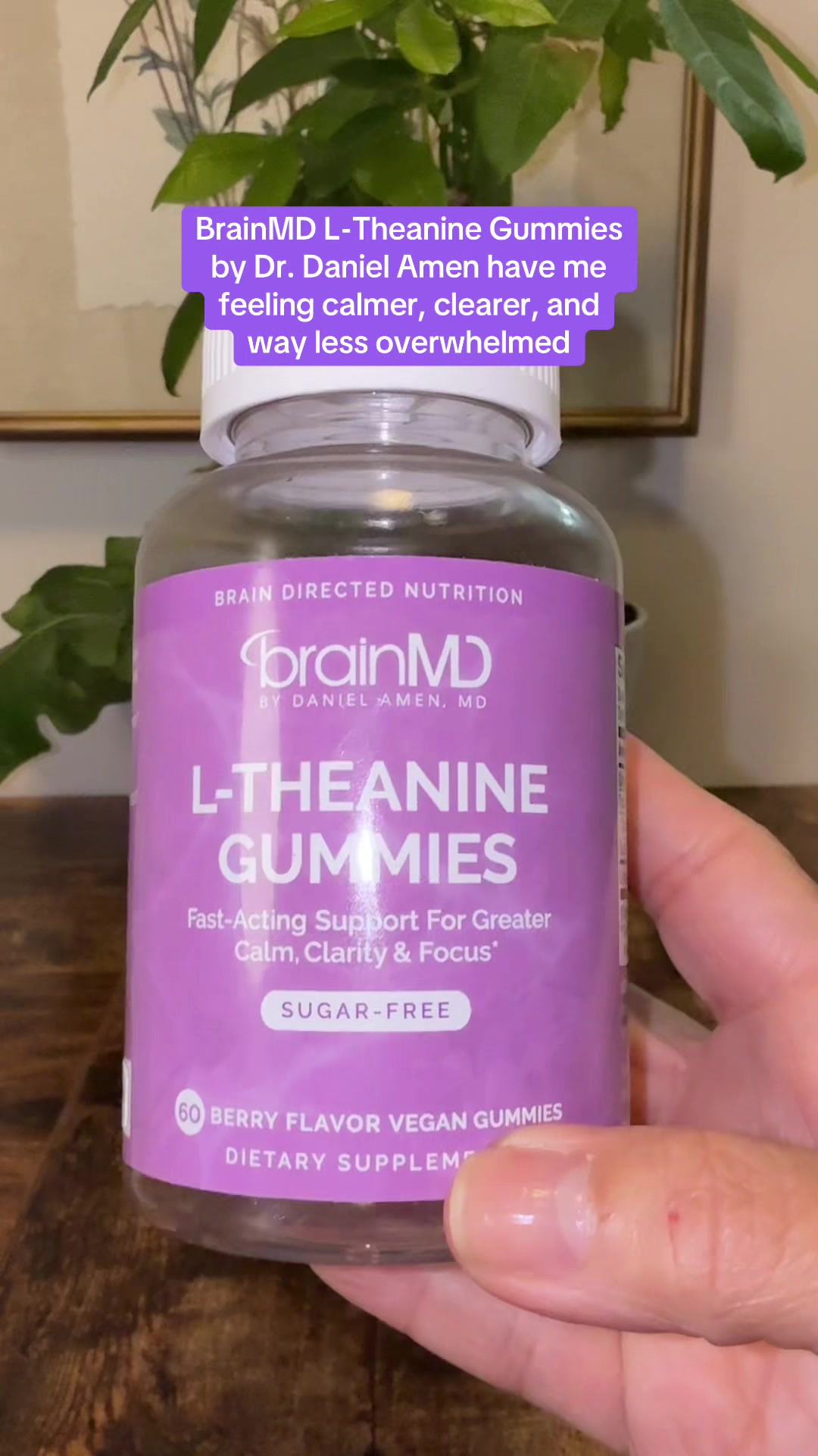 TikTok post by @serenity_0411 for BrainMD. Caption reads: #BrainMD #LTheanine #DrDanielAmen #MentalWellness....
