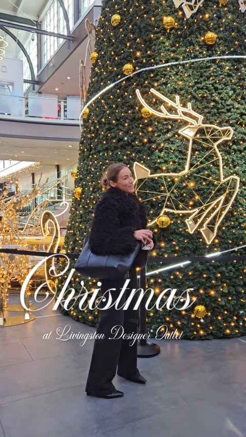 Instagram post by an influencer for Livingston Designer Outlet. Caption reads: AD | Christmas at @livingstondesigneroutlet....