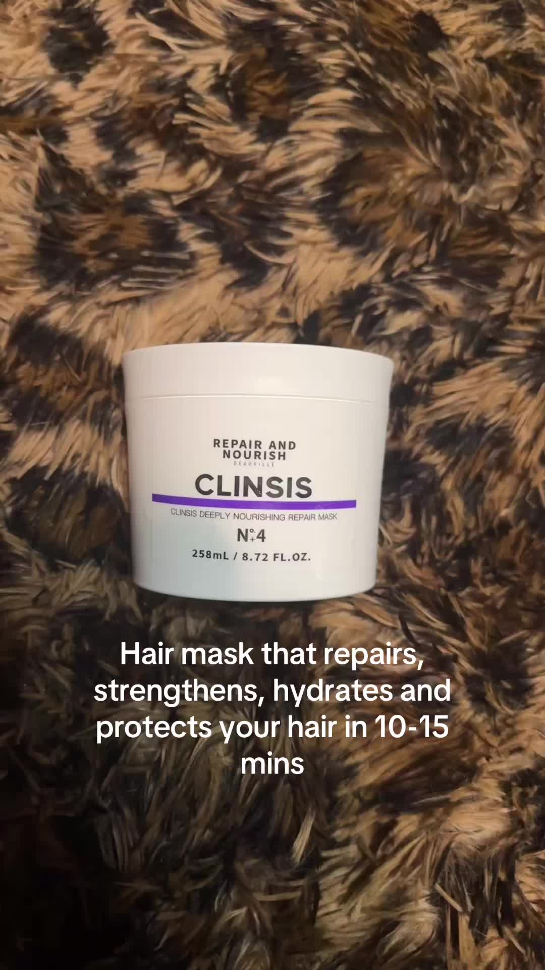 TikTok post by @luvmaddyy.y for CLINSIS. Caption reads: so far i loveeee ittt @CLINSIS #hairmask....