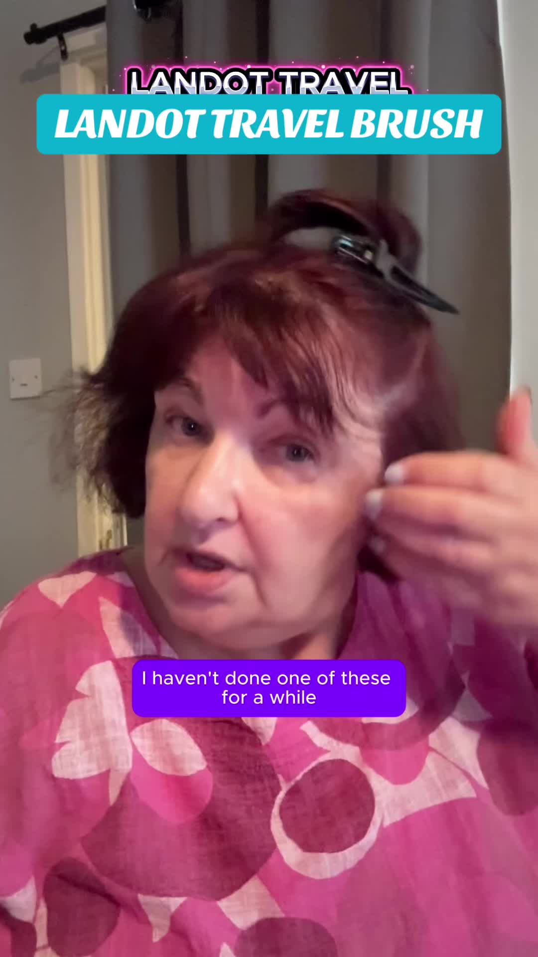 TikTok post by @wheeliemsadvocate for Landot Beauty. Caption reads: Landot Travel straightening brush is my go to now....