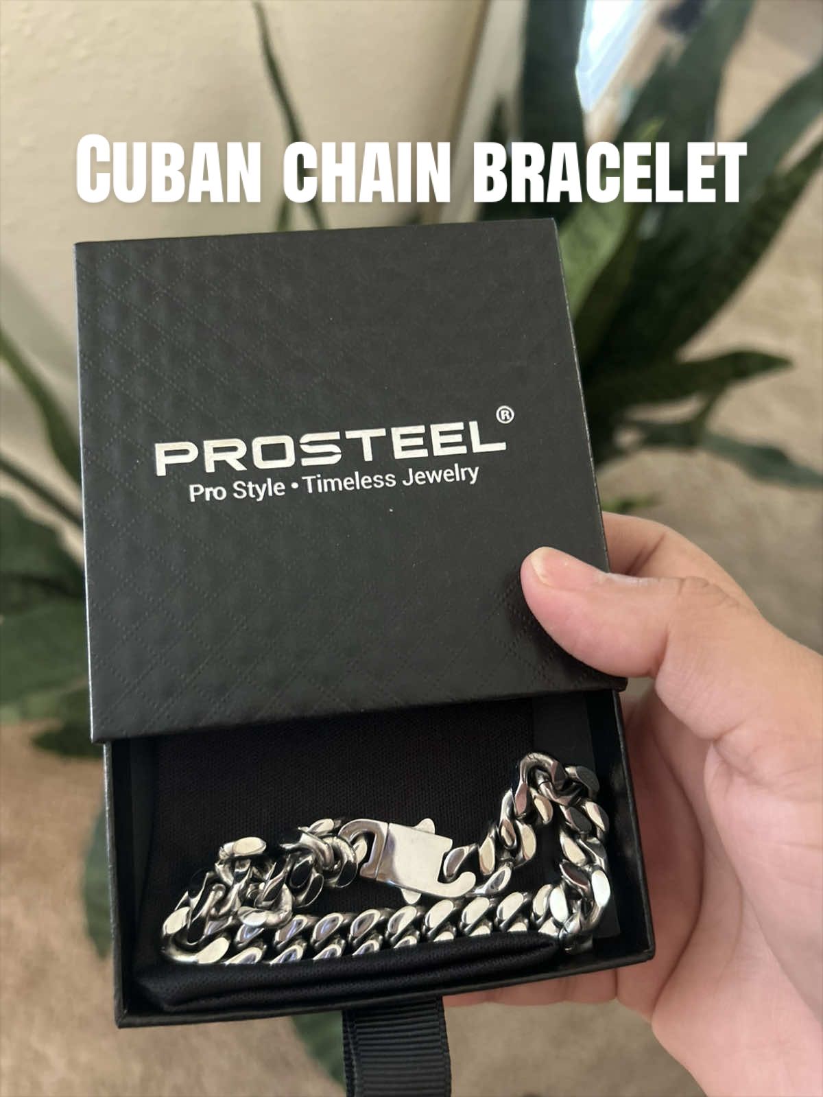 TikTok post by @nikkirivass for PROSTEEL. Caption reads: 🤩🤩🤩✨ @PROSTEEL #giftformans #prosteeljewelry....