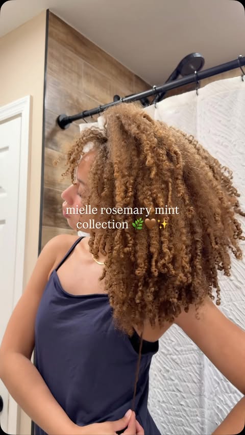 Instagram post by @allthingsamorii for Mielle Organics. Caption reads: [...] from scalp to ends. Partnering with....