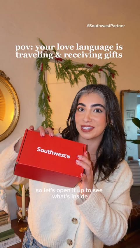 Instagram post by @classycasita for Southwest Airlines. Caption reads: [...] a surprise gift with me ✨ 💙 Southwest....