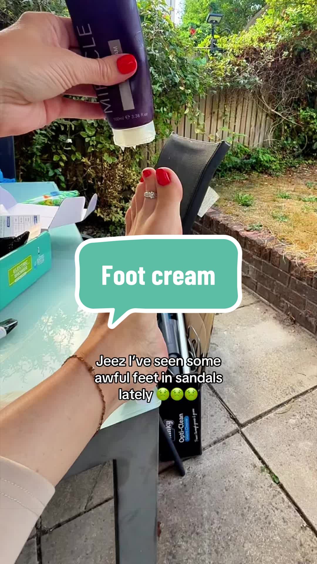 TikTok post by @sharonshops for Margaret Dabbs. Caption reads: [...] is how you keep you’re feet soft! @Margaret....
