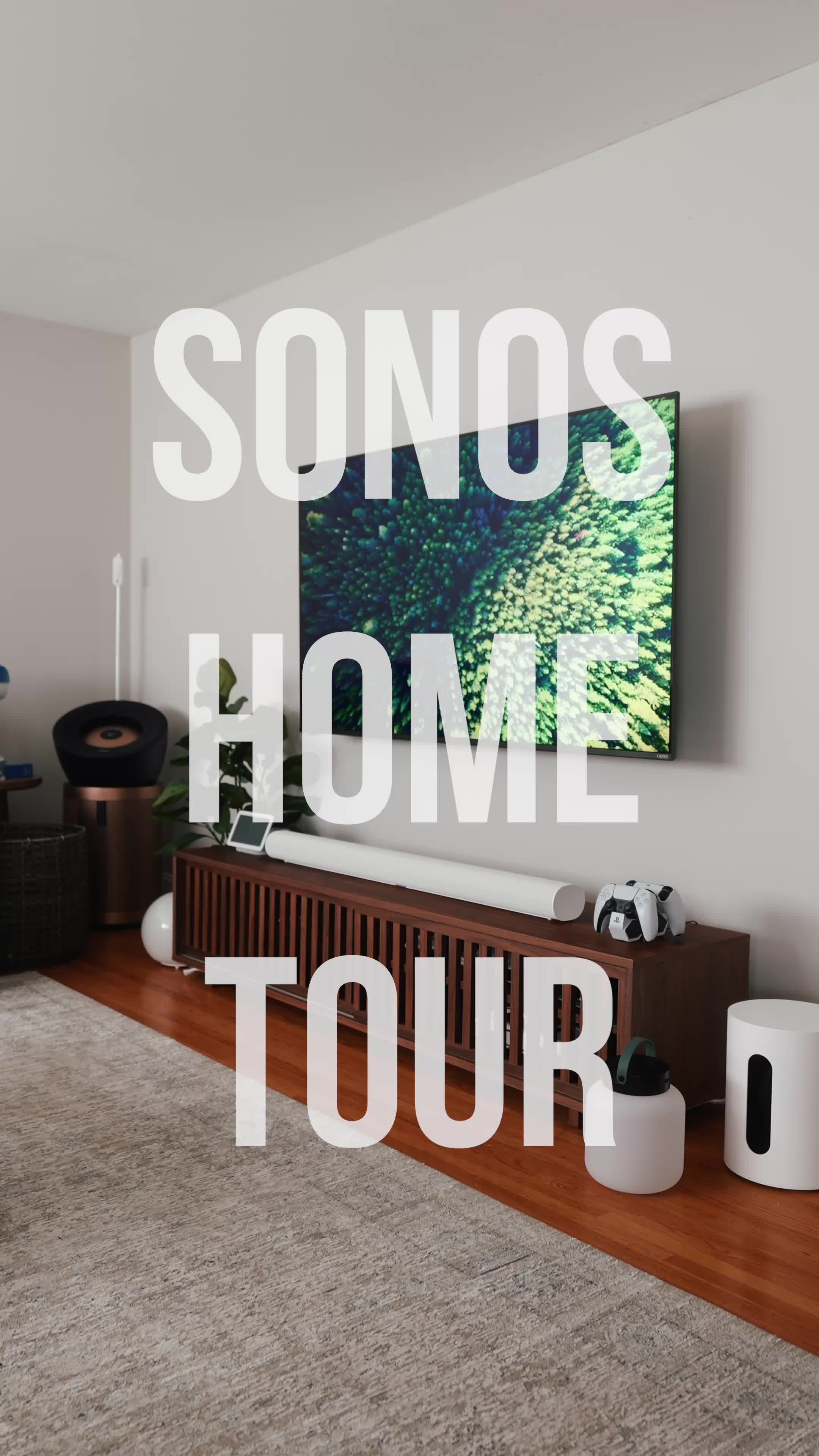 TikTok post by @vinceddo for Sonos. Caption reads: Welcome to my home @Sonos Tour! Sonos sounds like....