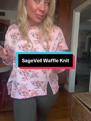TikTok post by @mstedyreiki for SageVell. Caption reads: Cozy, but make it shabby chic. 🌸 The waffle-knit....