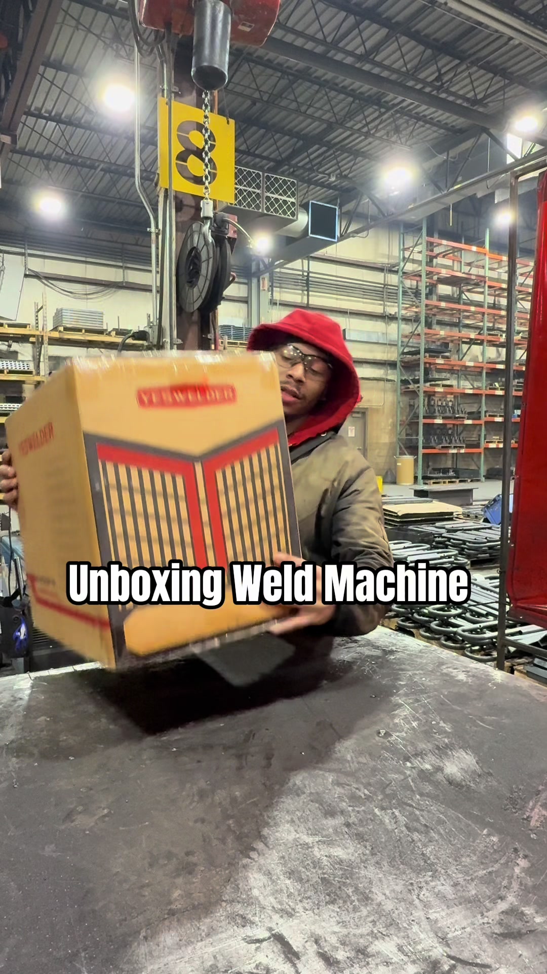 TikTok post by @j_xanderrr for YesWelder. Caption reads: Huge thank you too @YesWelder 🔥👨🏽‍🏭  #weld....