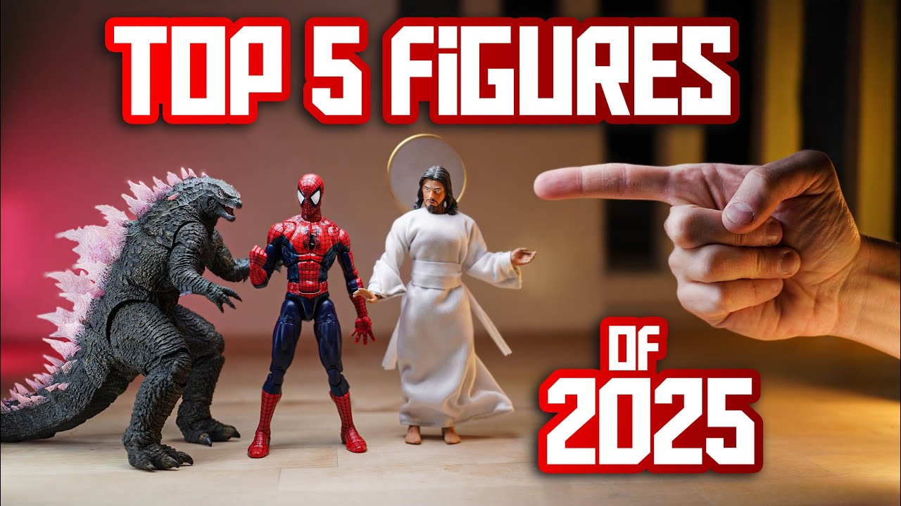 YouTube post by @sirdork730 for Entertainment Earth. Caption reads: Top 5 BEST Figures of 2025!.