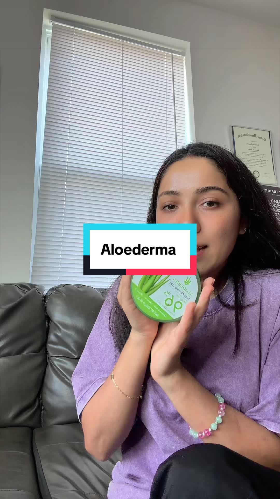 TikTok post by @alishaapproved for ALODERMA. Caption reads: [...] #Aloederma #tiktokmademebuyit @ALODERMA.