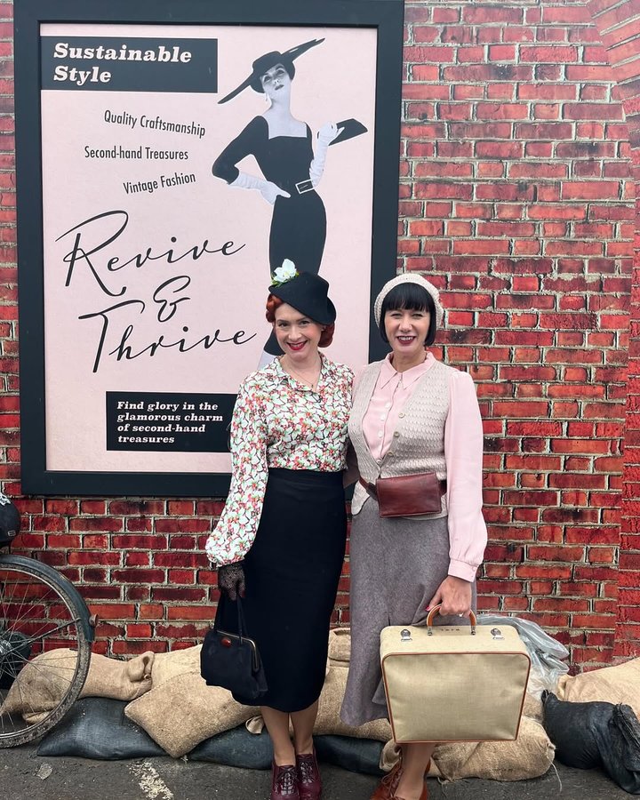 Instagram post by @the_vintage_tourists for The House of Foxy. Caption reads: [...] energy there! Perfect outfits from....