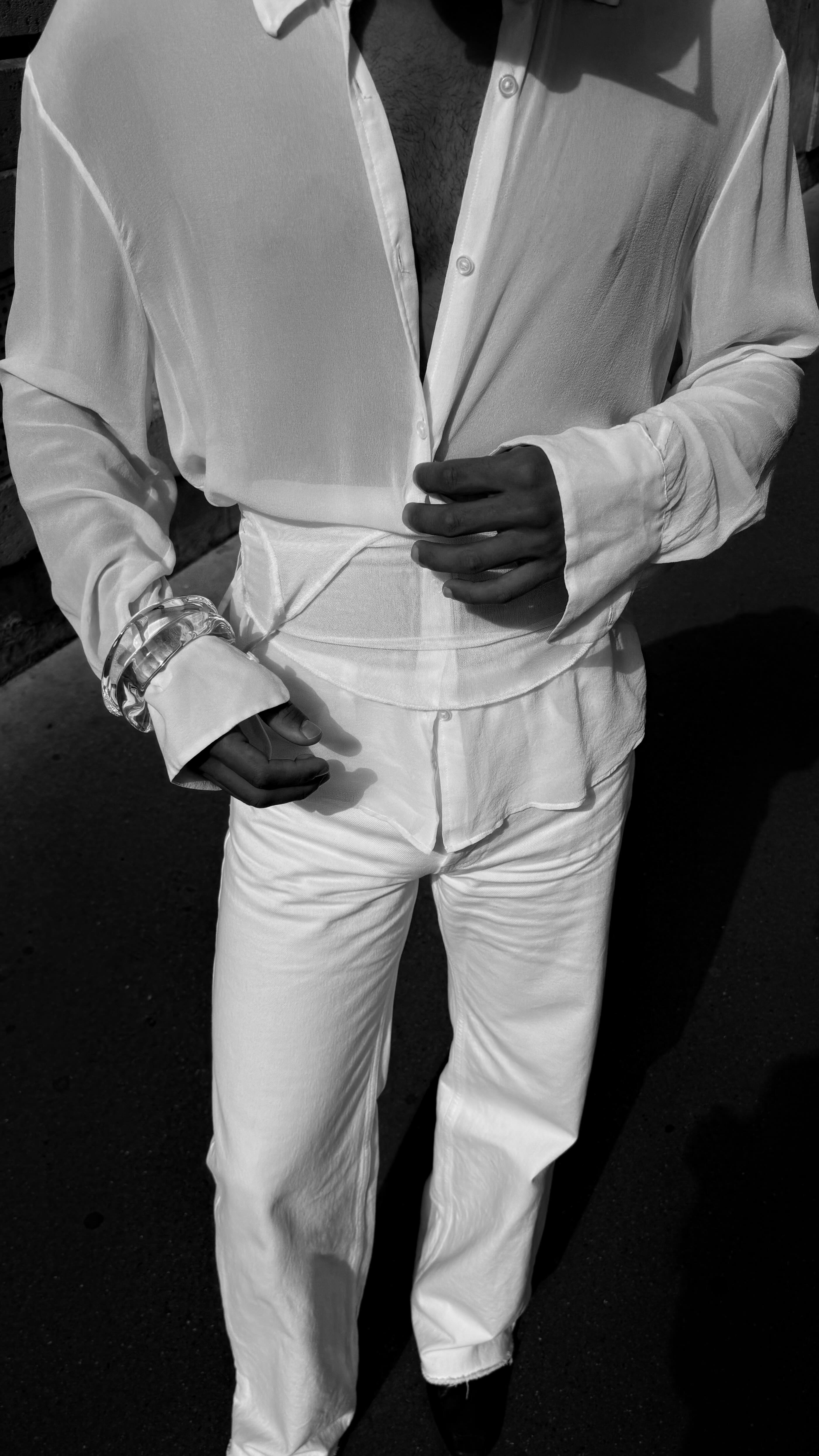 Instagram post by @theoandremy_ for The Frankie Shop. Caption reads: Paris Fashion week look 1, what do you think ?.