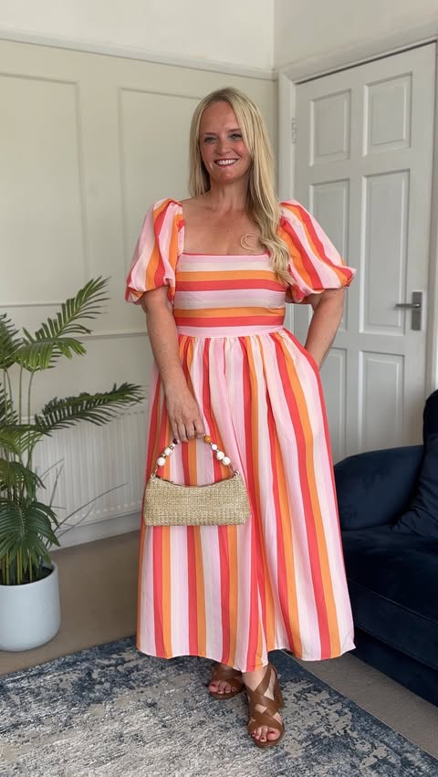 Instagram post by @caroline.dresses for New Look. Caption reads: (Ad/Pr) A little @newlook summer dress try on. I’m....