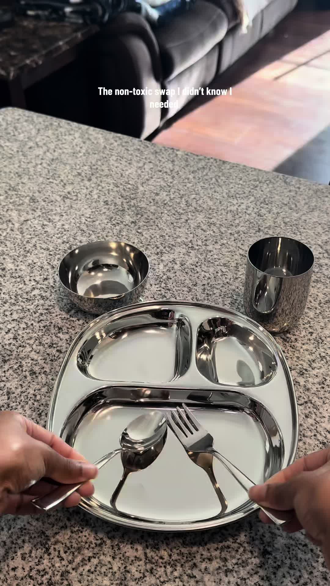 TikTok post by @itsmamashay_ for Ahimsa Home. Caption reads: [...] #plasticfree #chemicalfree @Ahimsa Home .