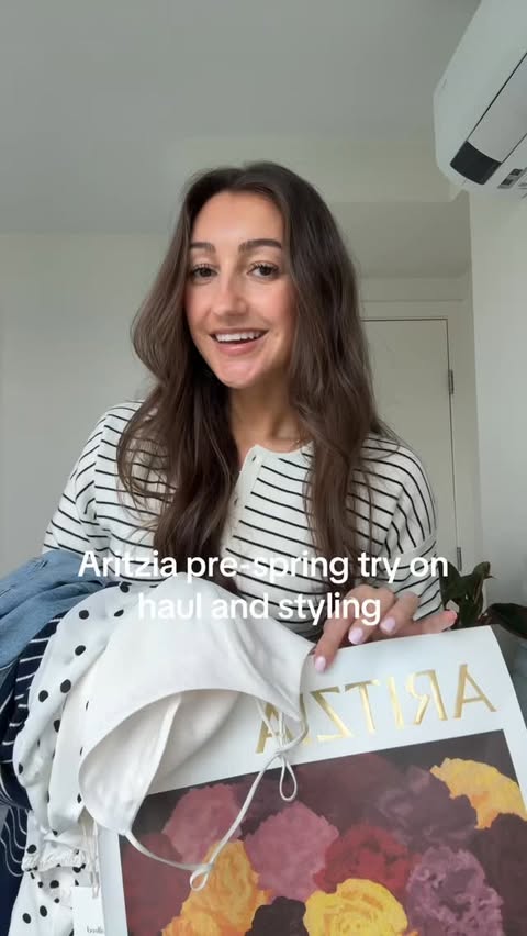 Instagram post by @haileyperry for Aritzia. Caption reads: @aritzia pre spring try on haul & styling 🫶🏽....