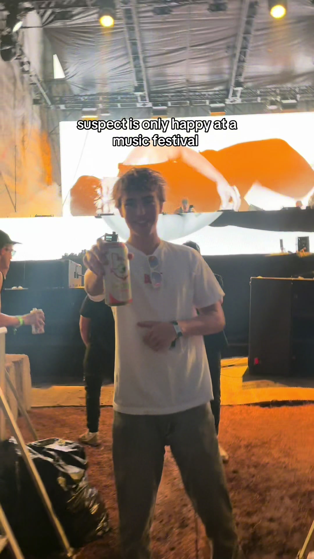 TikTok post by @dylangold for Bang Energy. Caption reads: suspect is also only happy with @Bang Energy....