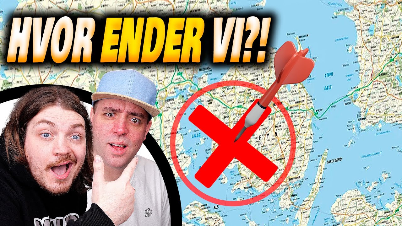 YouTube post by @DenRigtigeMoller for EHS Shopping. Caption reads: Dartpilen bestemmer hvor vi skal hen i dag... og....