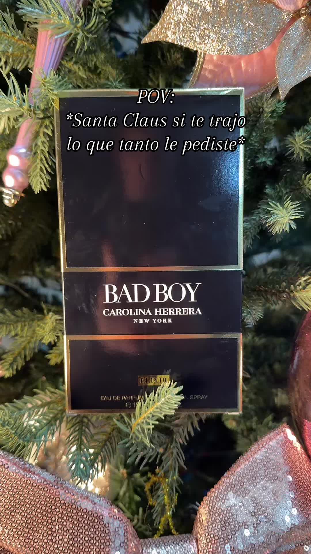 TikTok post by @mariogmmt for Carolina Herrera. Caption reads: @Carolina Herrera #BadBoyCarolinaHerrera.