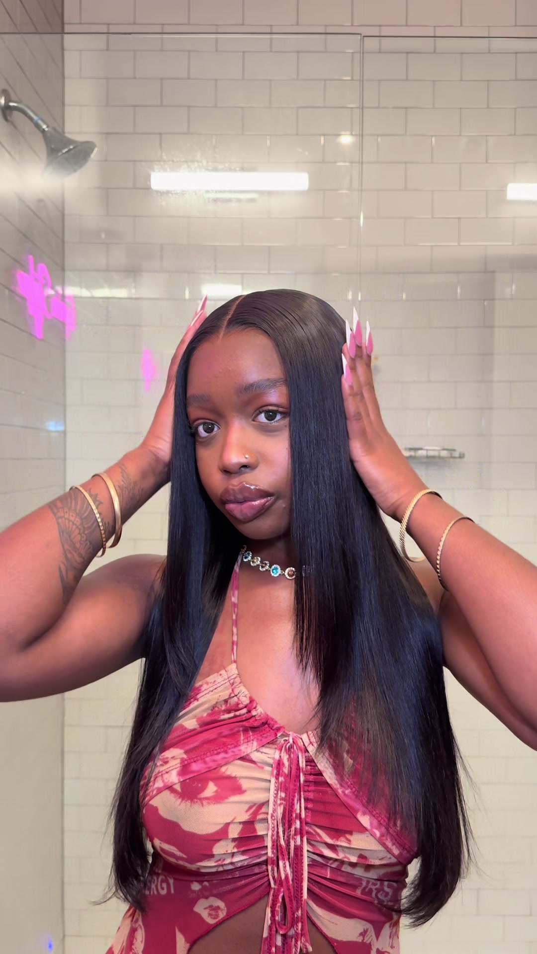 TikTok post by @gaiimarii for Shein.wig. Caption reads: my fav wig from SHEIN 👀 @shein.wig @SHEINUS my....