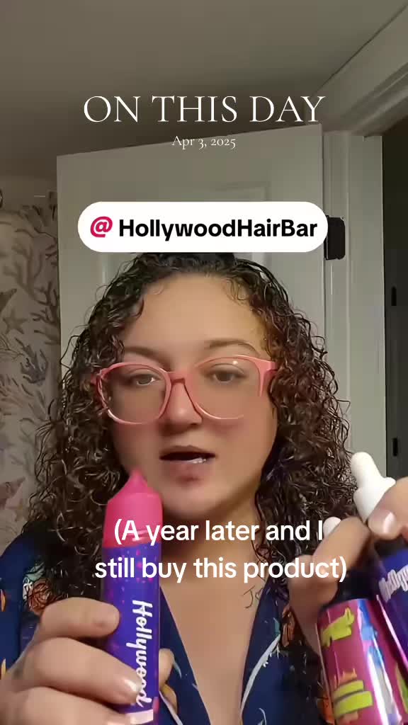 TikTok post by @rachaelarmstrong954 for Hollywood Hair Bar. Caption reads: #onthisday#hollywoodhairbar@HollywoodHairBar#hair....