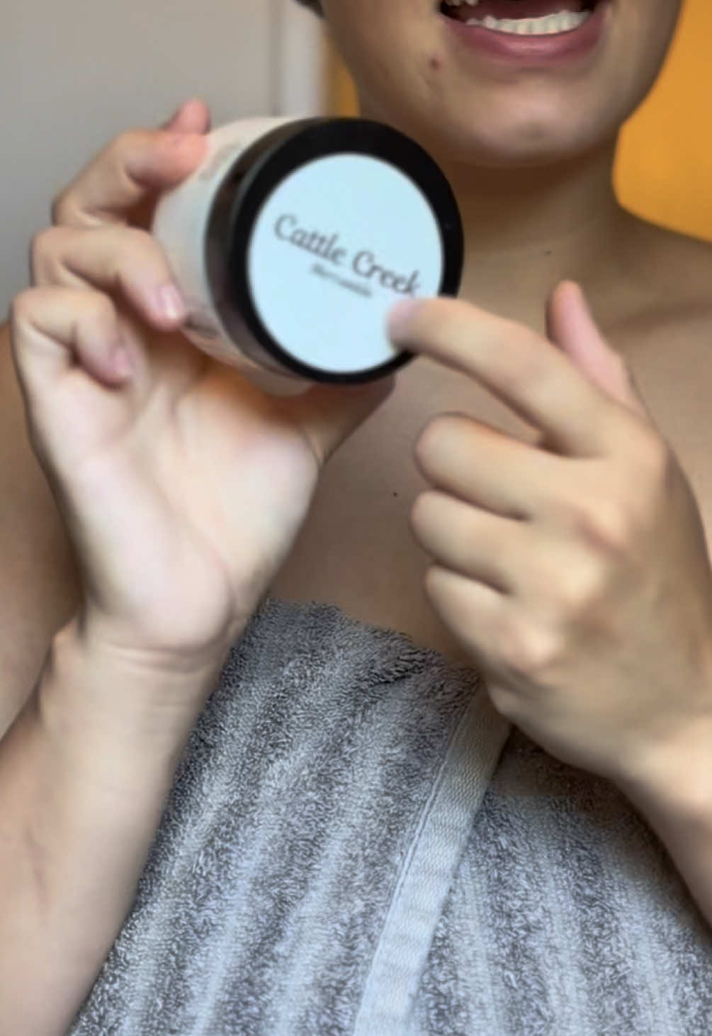 TikTok post by @jessicamarietodd for Cattle Creek. Caption reads: [...] product I will put on my face! @Cattle Creek....
