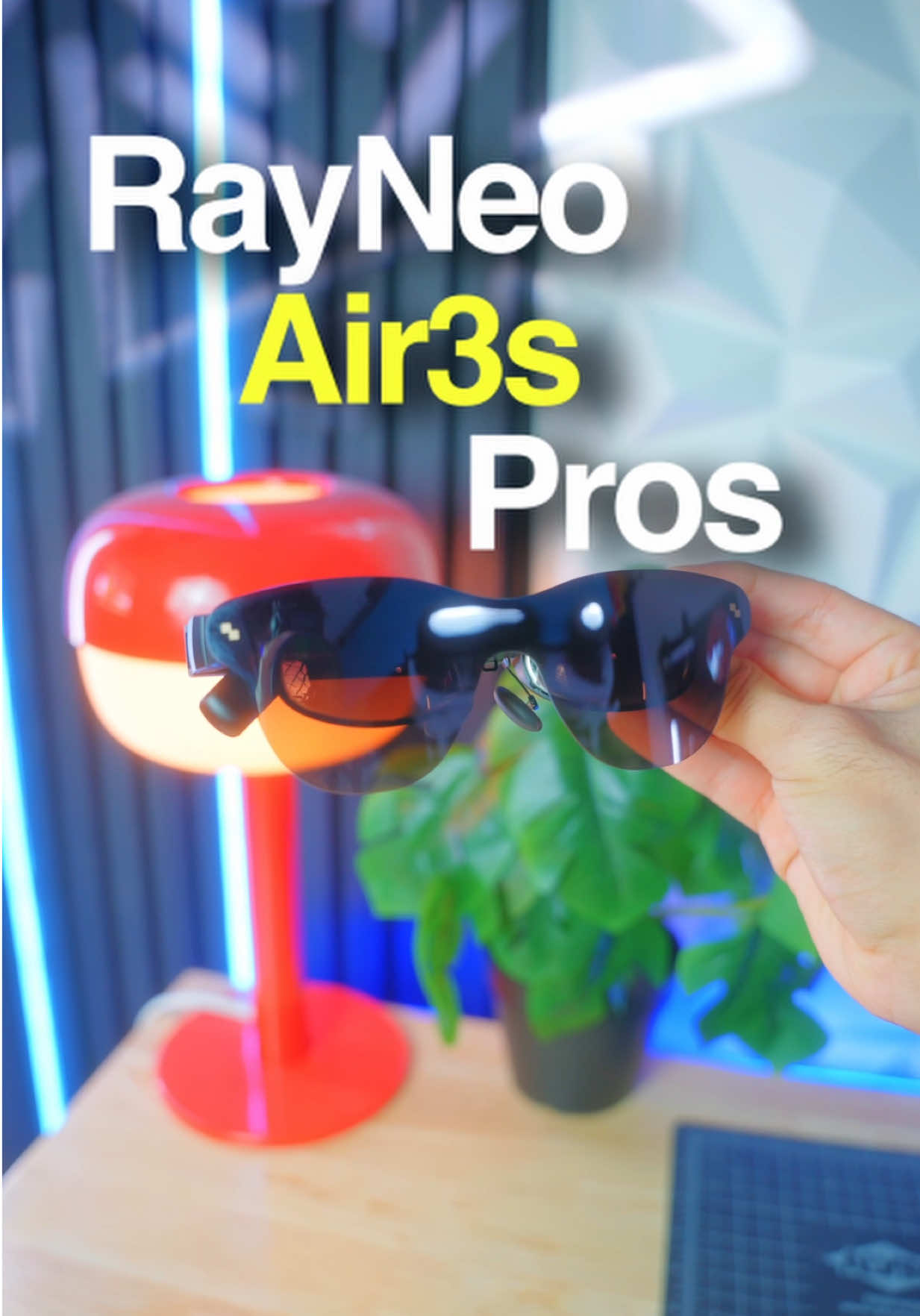 TikTok post by @chandler_gonzalez for RayNeo. Caption reads: [...] with a pair of glasses 😎 These are the....