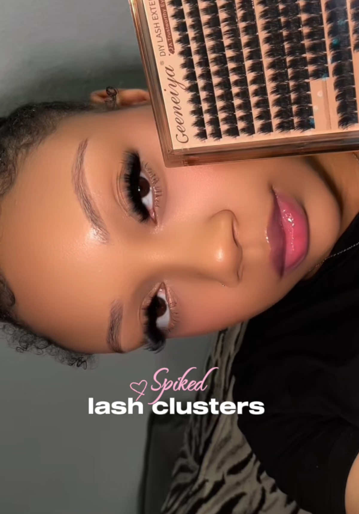 TikTok post by @aquariussed for Geeneiya Lashes. Caption reads: [...] #volumelashes #lashmap #fyp | @Geeneiya....