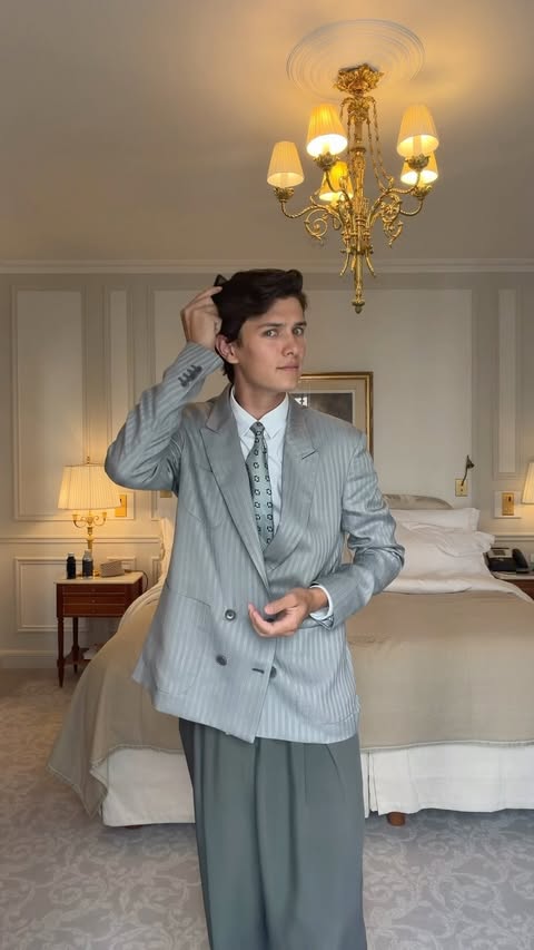 Instagram post by @nikolaitildanmark for Giorgio Armani. Caption reads: [...] look should I choose for the the....