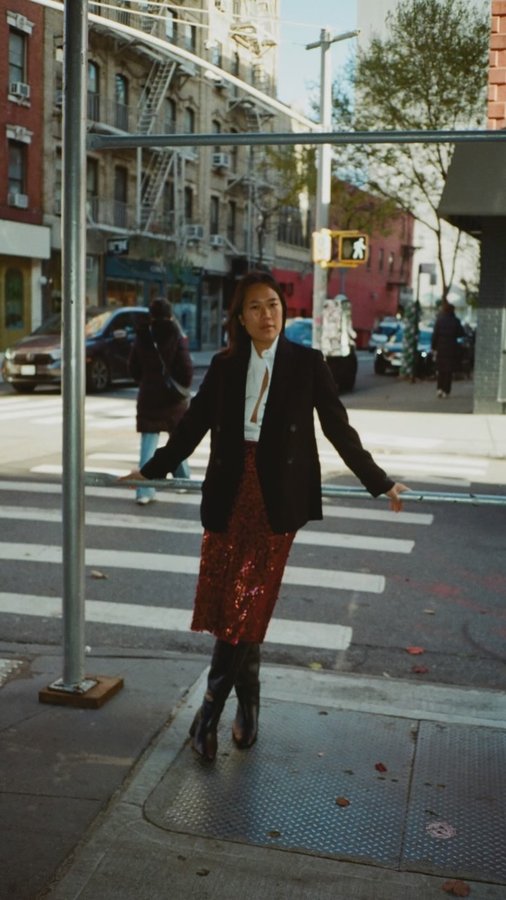 Instagram post by @thatgirlbeverly for Vince. Caption reads: In my favorite neighborhood, @vince on Prince St.....