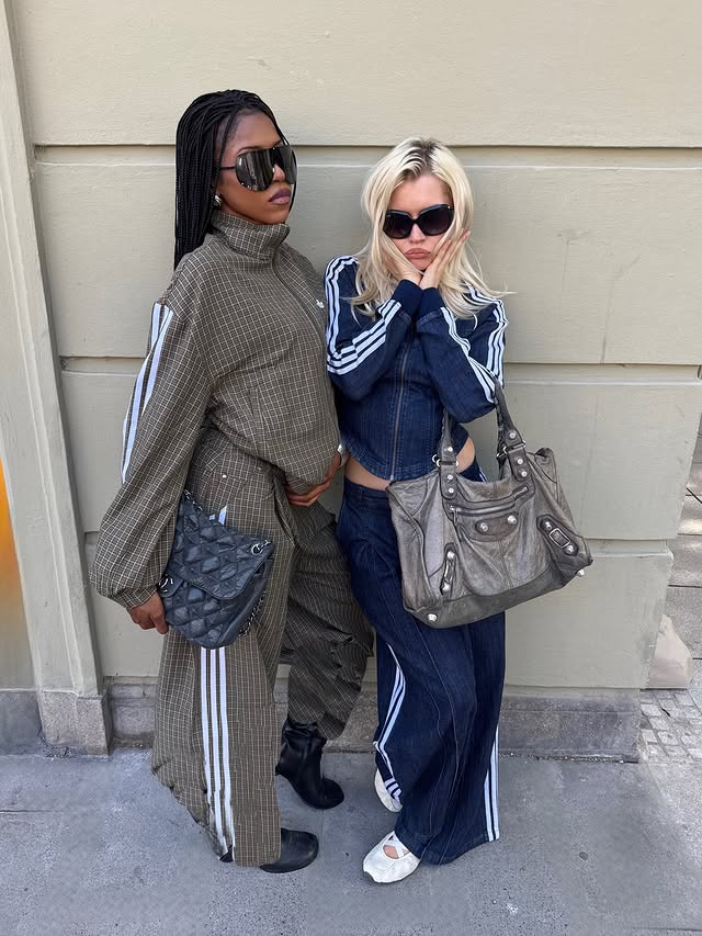 Instagram post by @girlcalledluca for adidas Originals. Caption reads: Matching with friends is always a good idea....