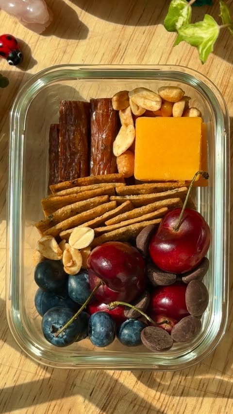 Instagram post by @thehealthyhophead for Chomps. Caption reads: Dietitian’s favorite travel snack box✨ @chomps....