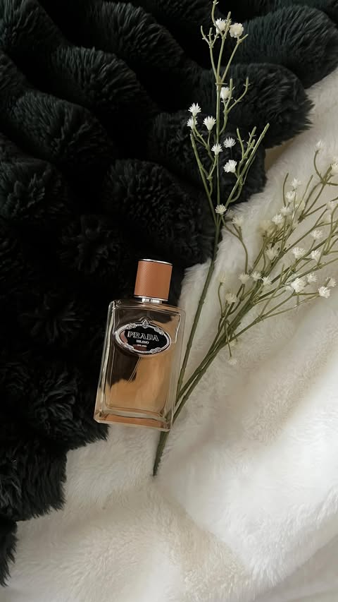 Instagram post by @imshannonwu for Prada Beauty. Caption reads: A unisex scent that’s green, clean, woody, and....