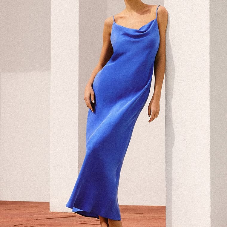 Instagram post by @andreabezdekova for MOHITO. Caption reads: From soft whites to endless blues 💙 MOHITO ×....