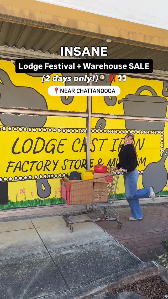 Instagram post by @webbchatts for Lodge Cast Iron. Caption reads: [...] prices THIS SATURDAY AND SUNDAY AT....