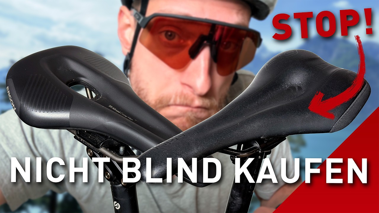 YouTube post by @PatrickZasada for Shokz. Caption reads: Men's saddle ERGON SR Allroad Comp: Women's saddle....