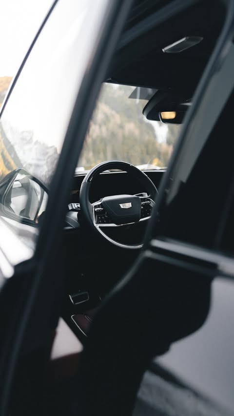 Instagram post by @philippgelter for Cadillac. Caption reads: [...] alps, especially with fresh snow and a....