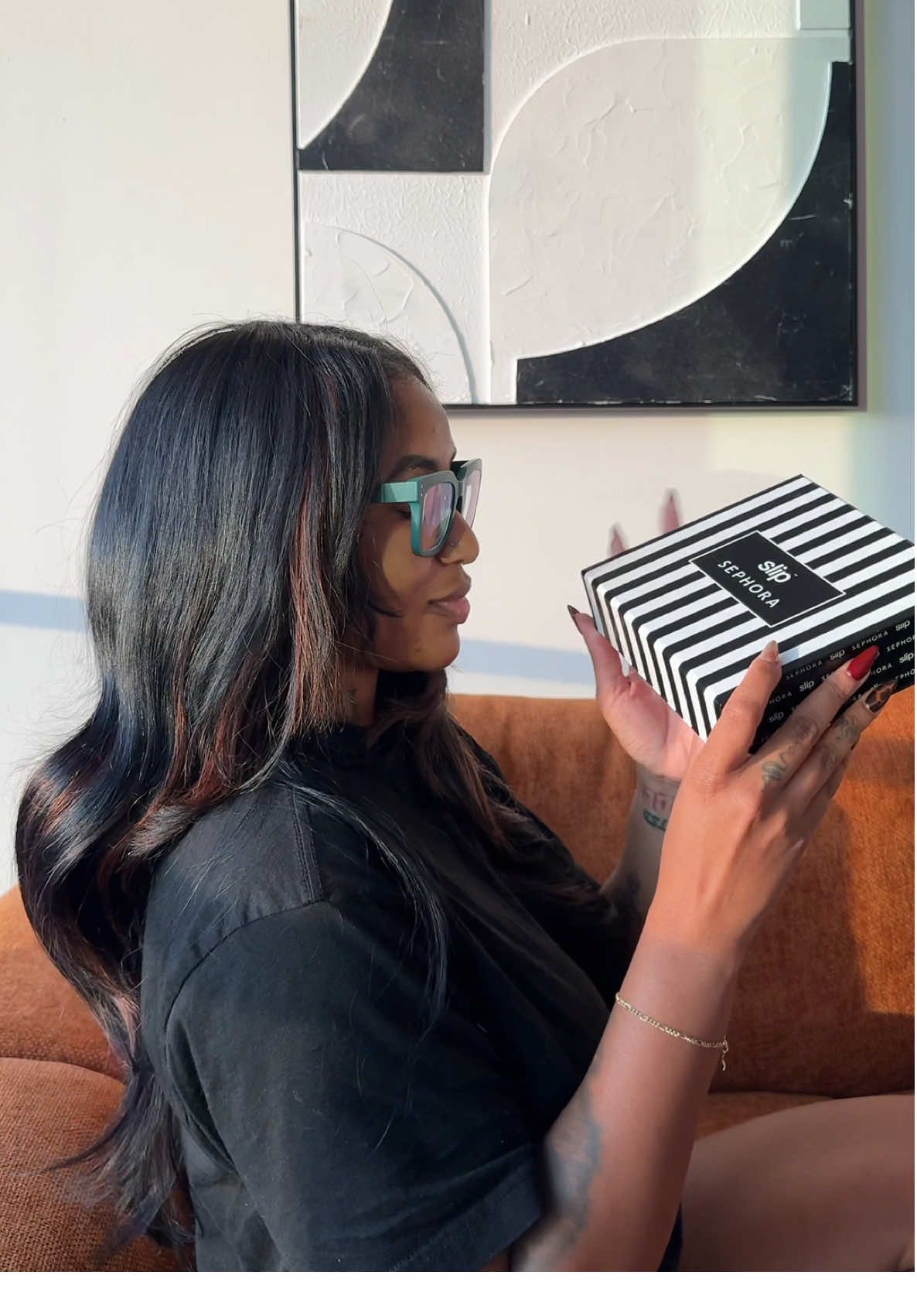 TikTok post by @itskylashaii for SLIP SILK PILLOWCASE. Caption reads: Stepping into my SILK era ✨ @Slip Silk Pillowcase....