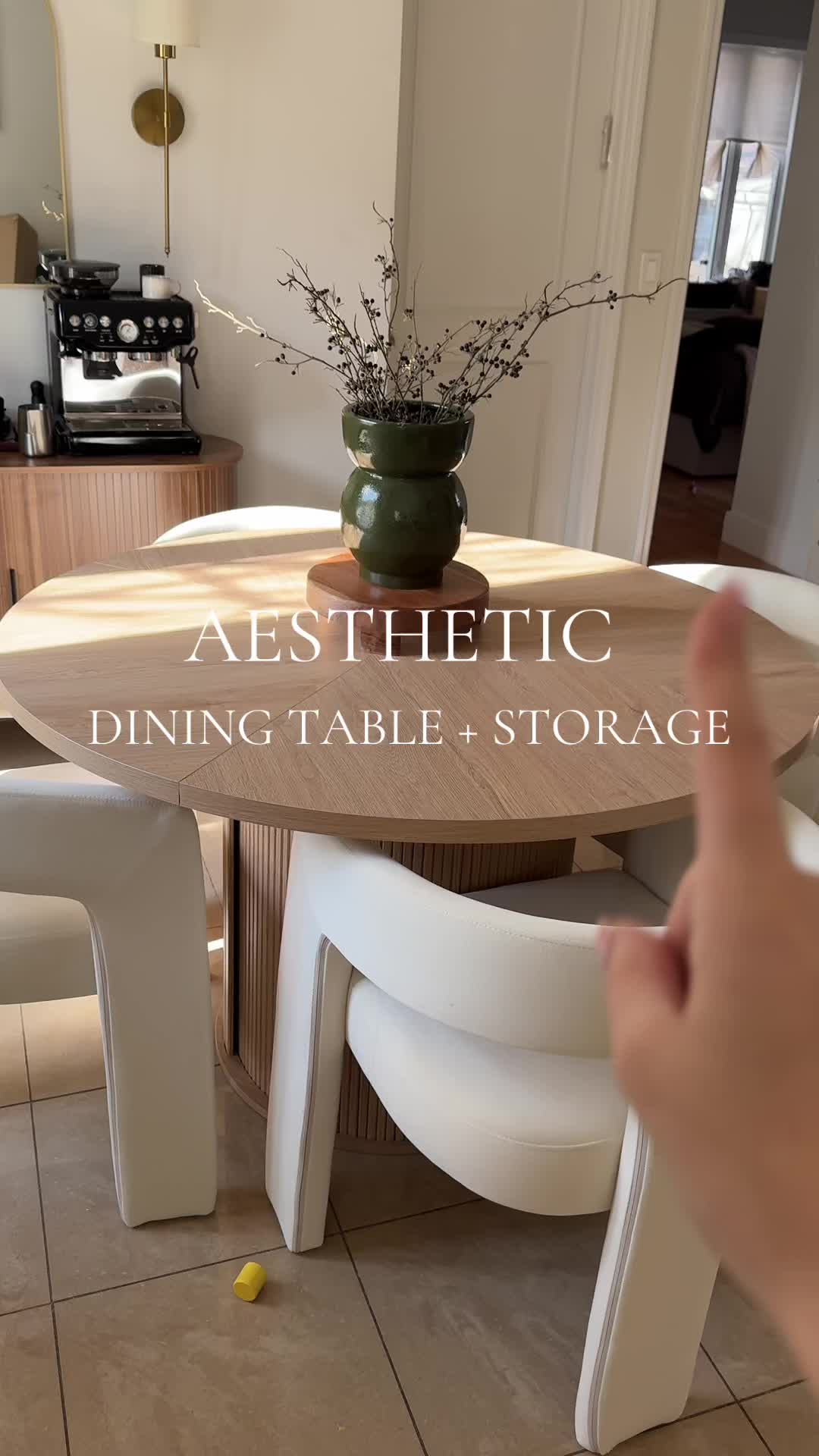 TikTok post by @estihana_ for Giratree. Caption reads: The most aesthetic + budget friendly dining table....
