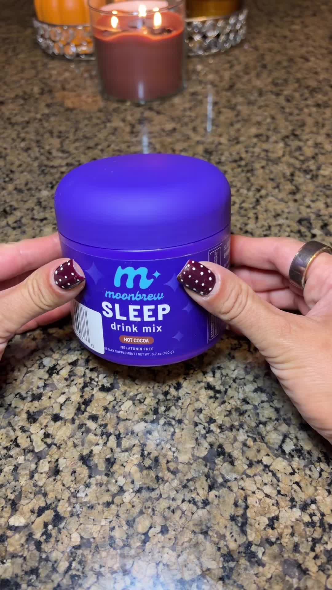 TikTok post by @bellathequeen98 for MoonBrew. Caption reads: [...] before bed just got an upgrade! MoonBrew +....
