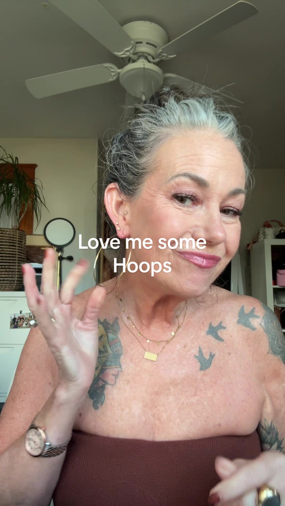 TikTok post by @aestheticaleestyled for Sterling Forever. Caption reads: @Sterling Forever loving these hoops  #hoops [...].