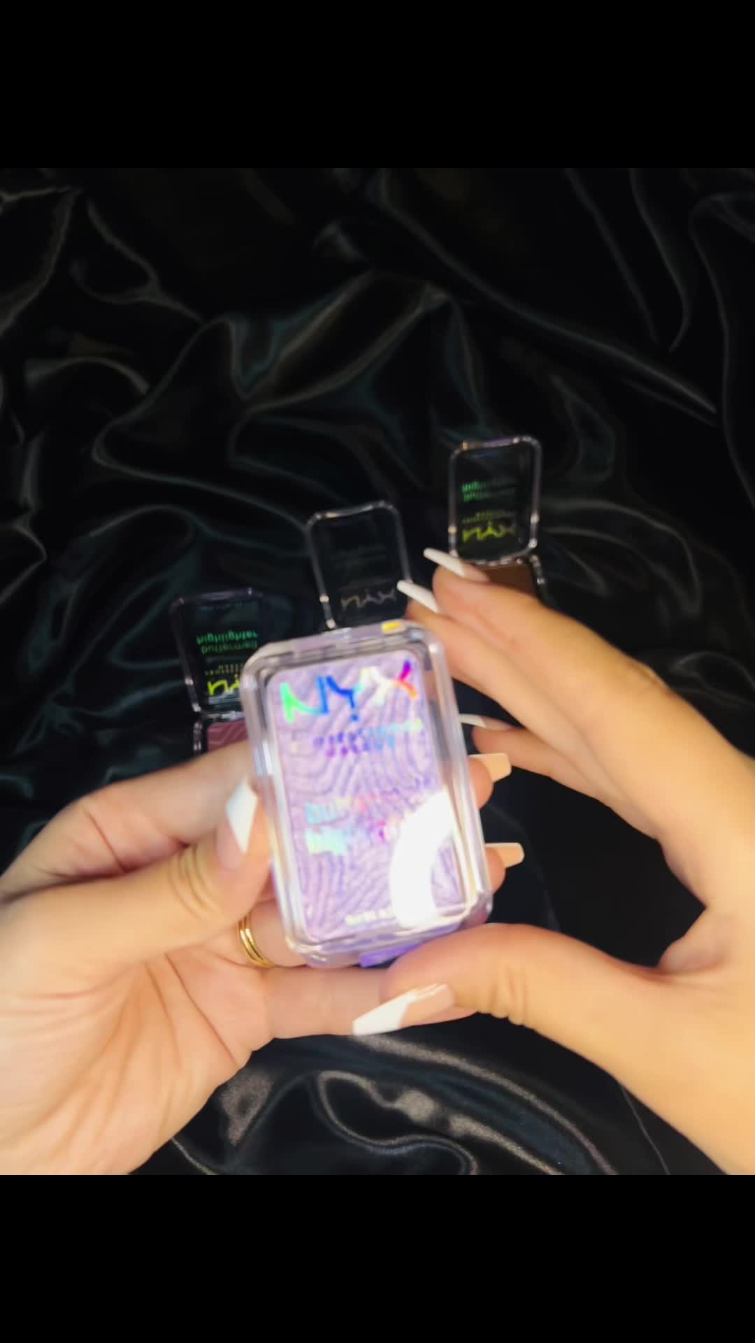TikTok post by @limaaziz0 for NYX Professional Makeup HR. Caption reads: I am obsessed with this highlighter❤️😍....