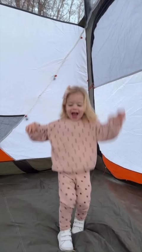 Instagram post by @mykaylaskinner2016 for BLUETTI. Caption reads: This is your sign to do a family camping night!!!....