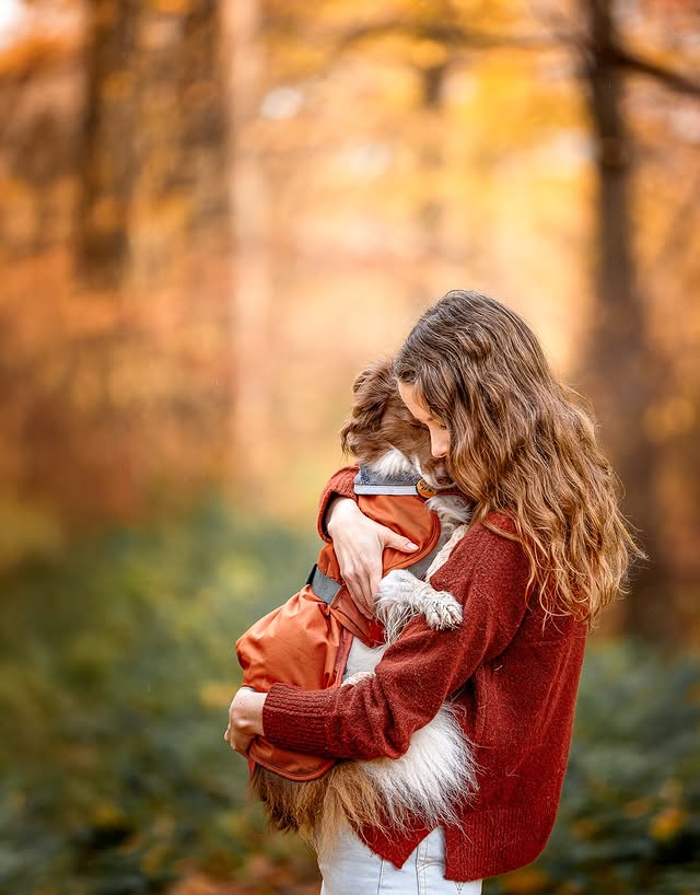 Instagram post by @keeladventures for Pomppa Dogwear. Caption reads: [...] good cuddle 🧡

Ad | Keela in Kevyt....