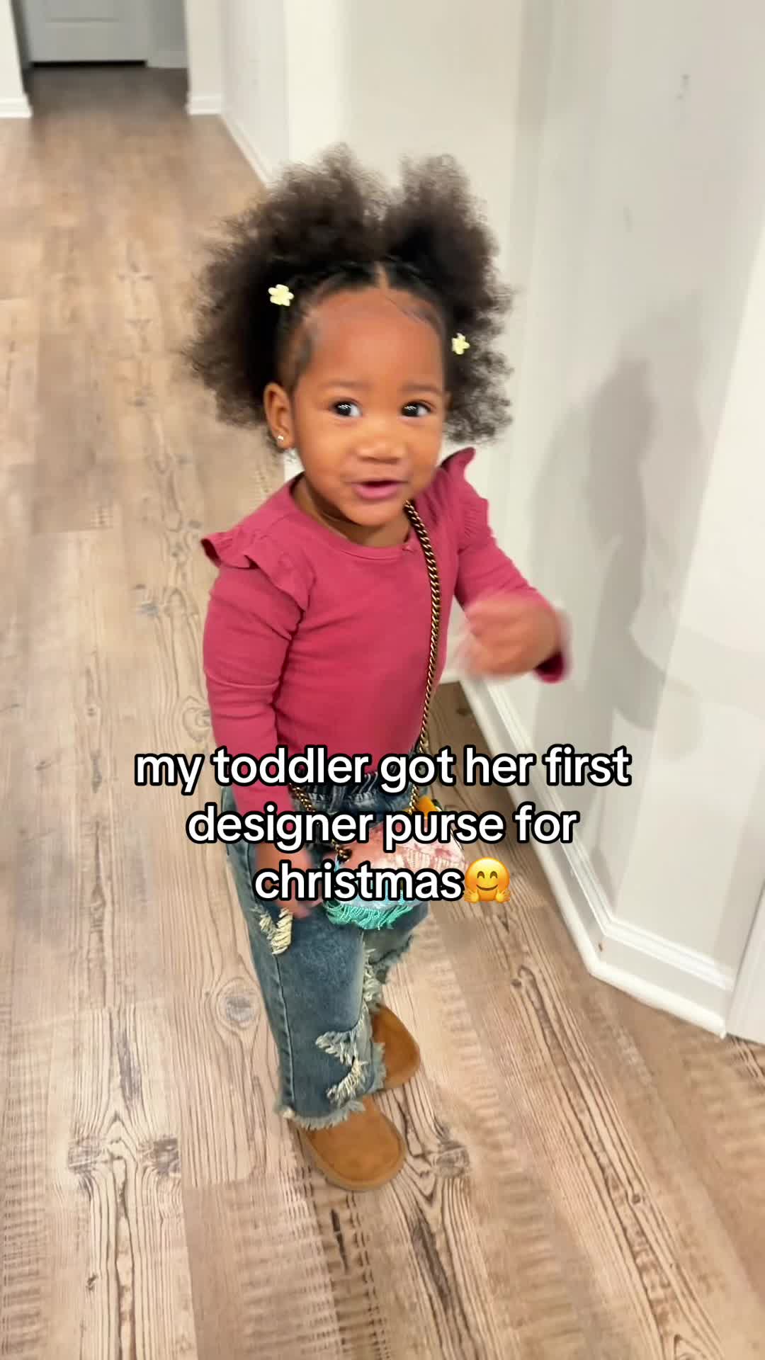 TikTok post by @jabrearudolph for Kurt Geiger. Caption reads: it's so small & cute just like her🥹 @KURT GEIGER....