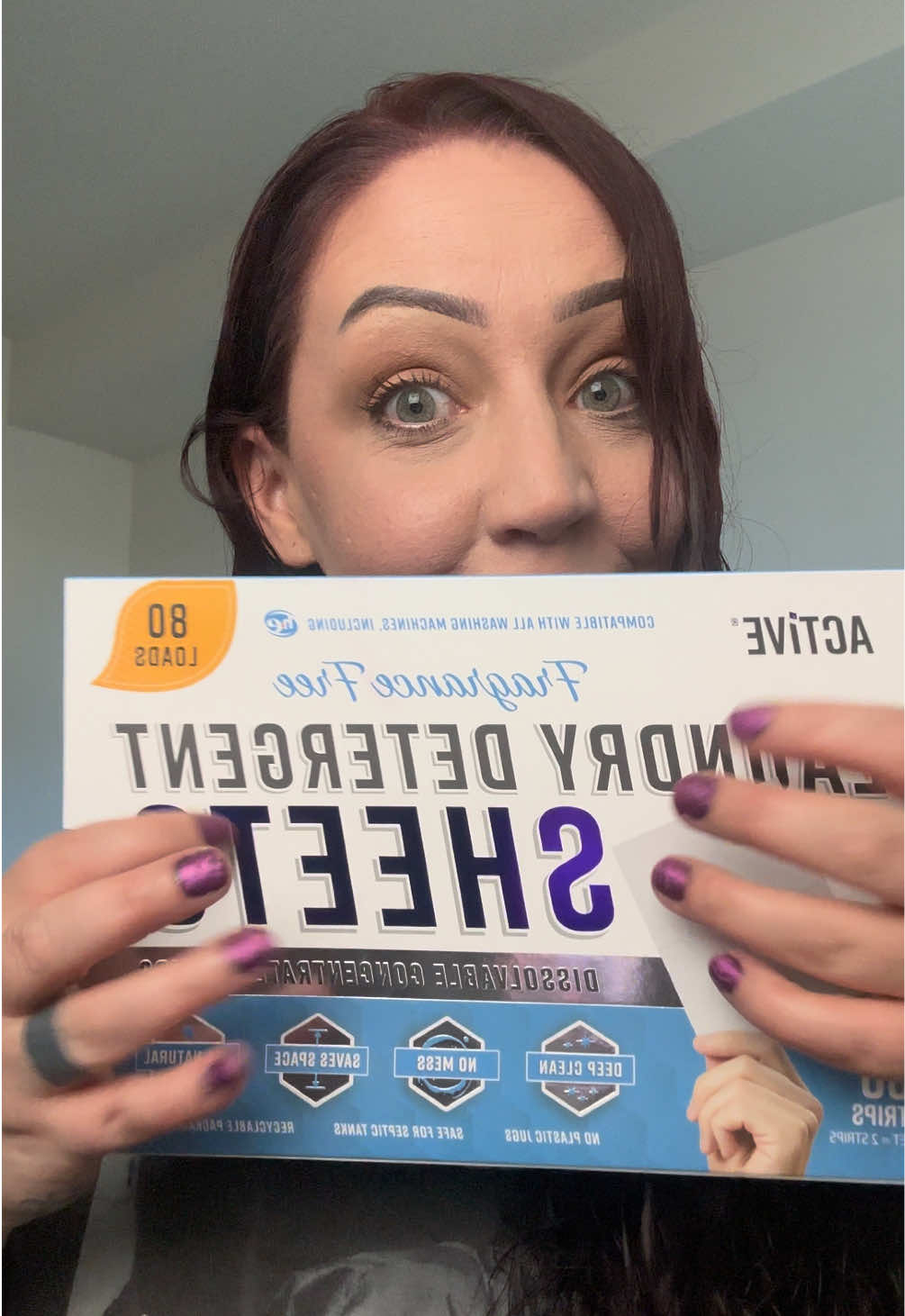 TikTok post by @lauraleewatts for ACTIVE. Caption reads: DITL - CLEANING CHAOS 🤪😂 using @USEACTIVE....