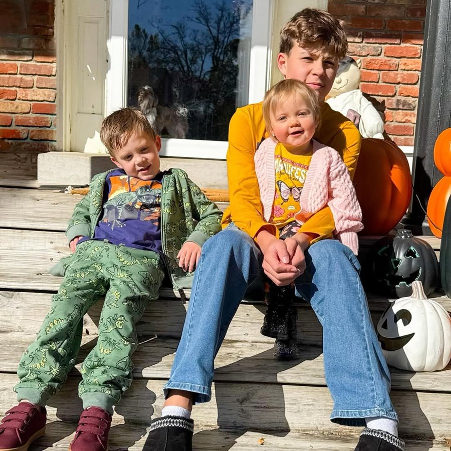 Instagram post by @dunnfamilyfun for FabKids. Caption reads: Happy Fall-idays! 
#ad The kids are wearing all....