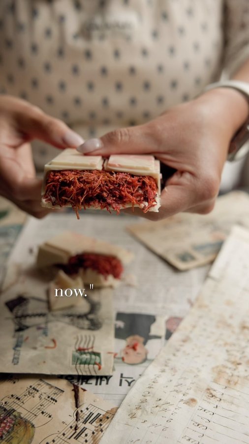 Instagram post by @thekoreanvegan for Icelandic Provisions. Caption reads: This strawberry version of the viral Dubai....